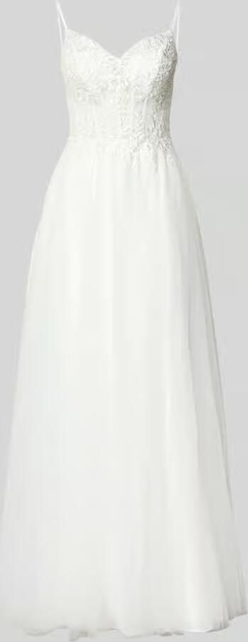 LUXUAR FASHION Avondjurk van tule met bloemenstitchings - Foto 2