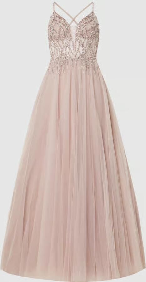 LUXUAR FASHION Avondjurk met siersteentjes en pailletten - Foto 3