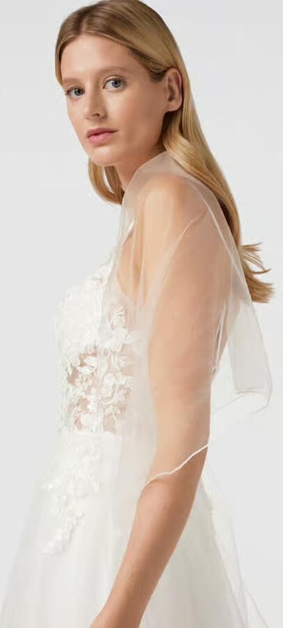 LUXUAR FASHION Bruidsjurk met halftransparant bloemenborduursel
