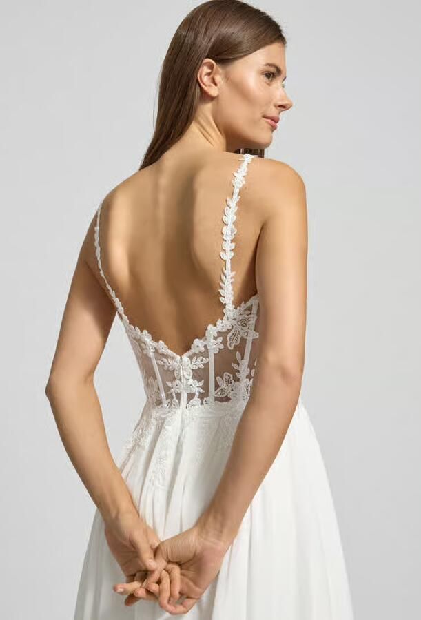 LUXUAR FASHION Bruidsjurk met hartvormige hals