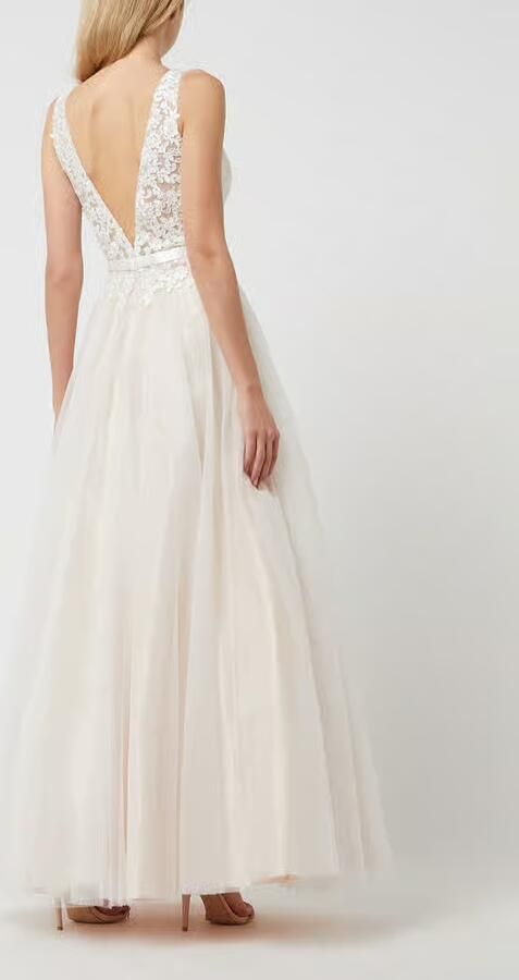 LUXUAR FASHION Bruidsjurk van kant en tule - Foto 4