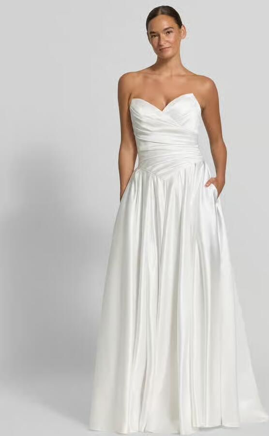 LUXUAR FASHION Bruidsjurk van satijn in off-shoulder-look - Foto 3