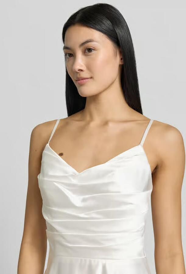 LUXUAR FASHION Bruidsjurk van satijn met draperieën - Foto 2