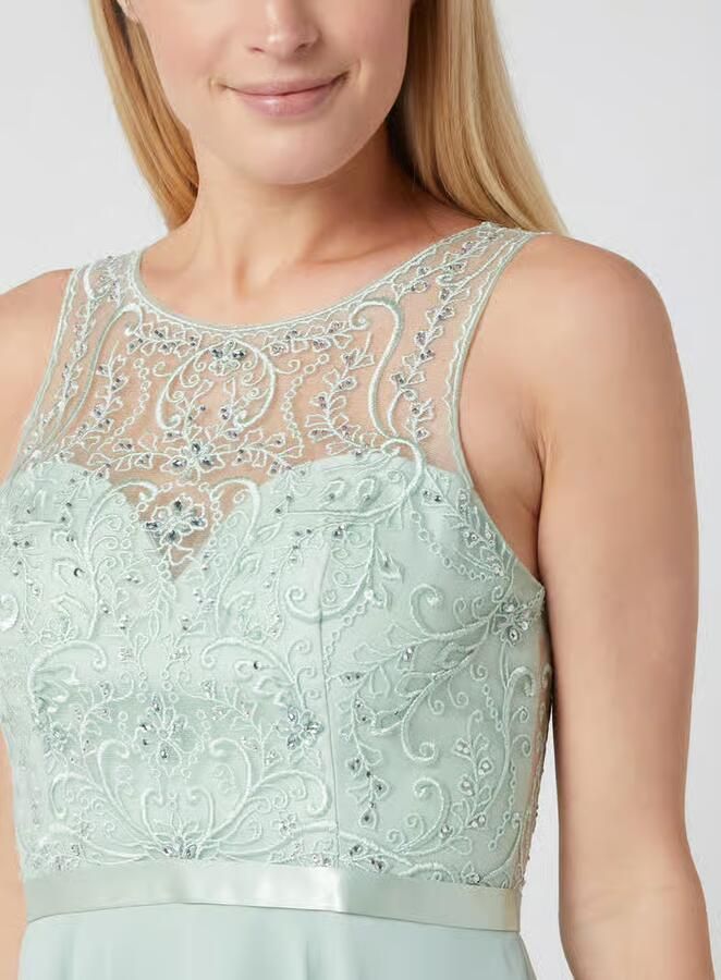 LUXUAR FASHION Cocktailjurk met bloemenborduursel