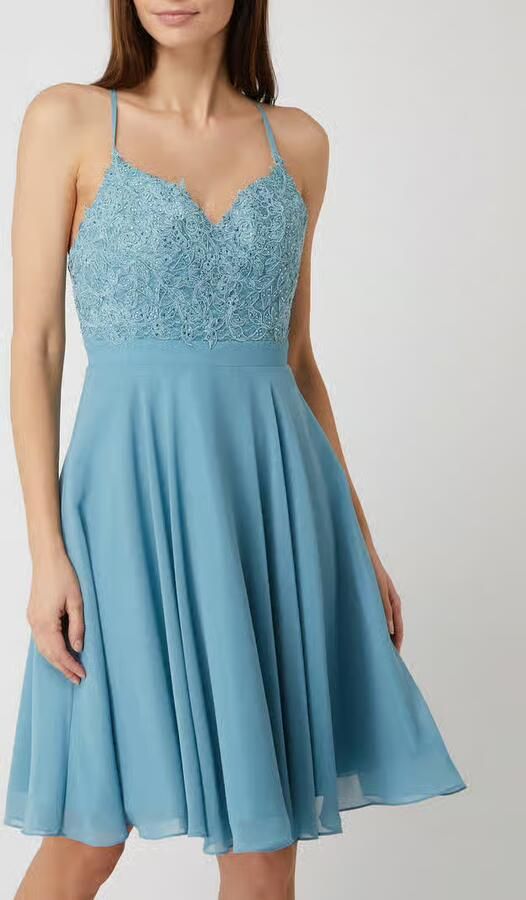 LUXUAR FASHION Cocktailjurk van kant en chiffon - Foto 2