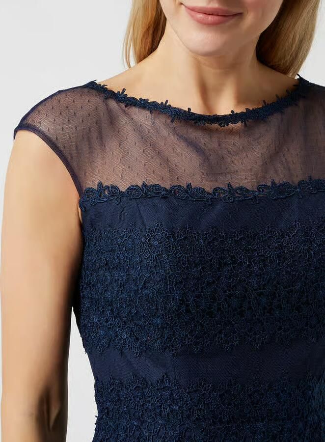 LUXUAR FASHION Cocktailjurk van mesh en chiffon