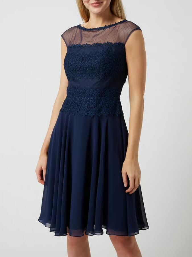LUXUAR FASHION Cocktailjurk van mesh en chiffon - Foto 2
