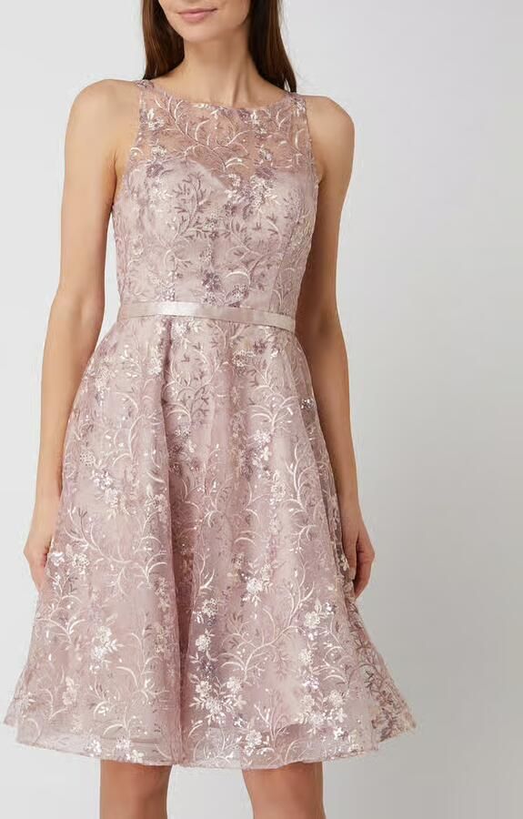 LUXUAR FASHION Cocktailjurk van organza met borduursels