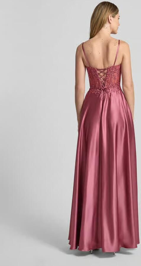 LUXUAR FASHION corsetjurk met stitchings en met siersteentjes - Foto 6