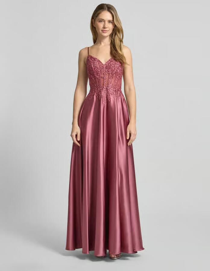LUXUAR FASHION corsetjurk met stitchings en met siersteentjes - Foto 3