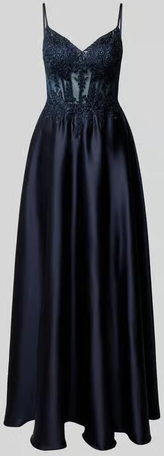 LUXUAR FASHION corsetjurk met stitchings en met siersteentjes