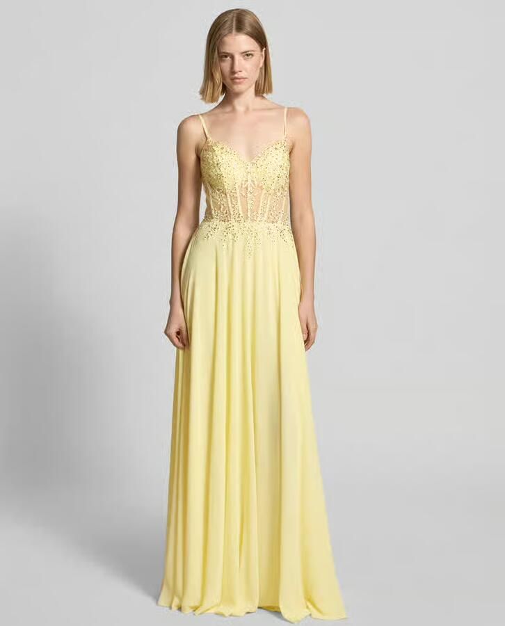 LUXUAR FASHION corsetjurk met stitchings en vetersluiting aan de achterkant - Foto 2