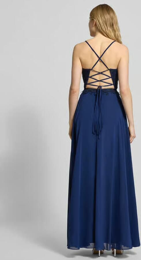 LUXUAR FASHION Getailleerde avondjurk met siergarnering