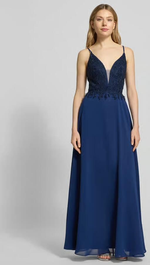 LUXUAR FASHION Getailleerde avondjurk met siergarnering - Foto 3