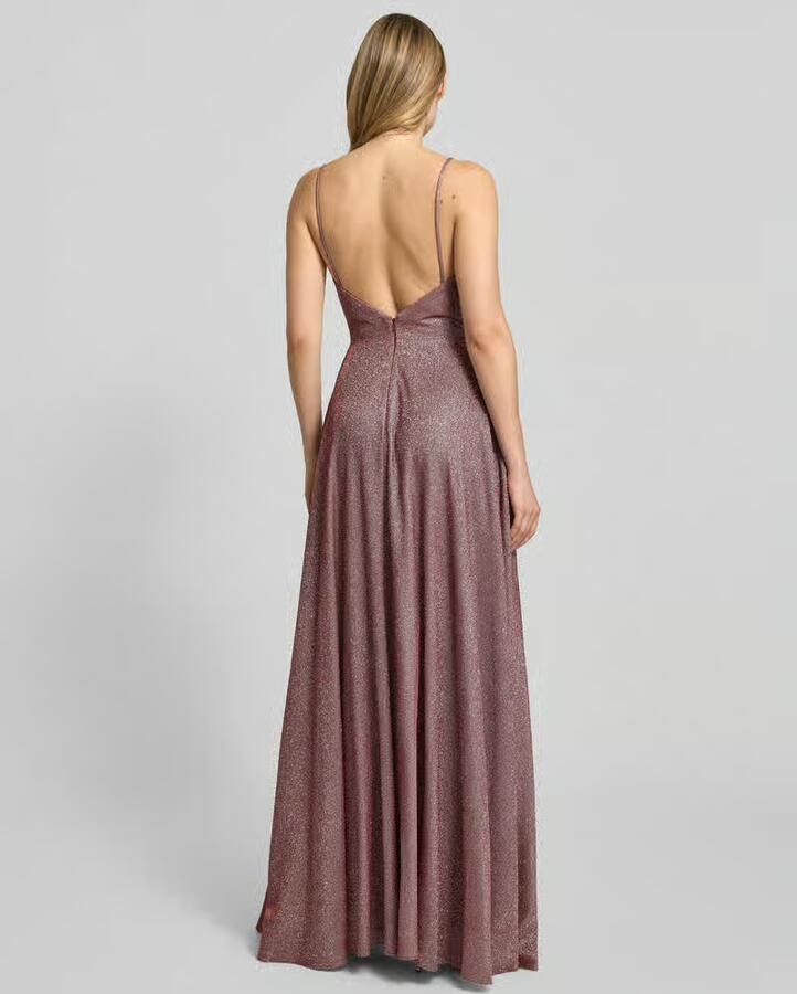 LUXUAR FASHION Glanzende avondjurk met loopsplit