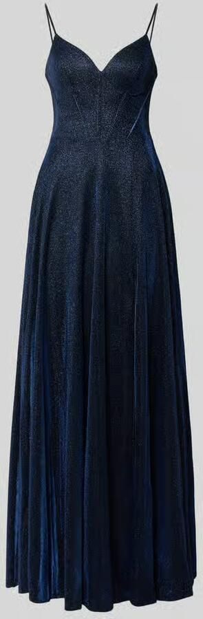 LUXUAR FASHION Glanzende avondjurk met loopsplit