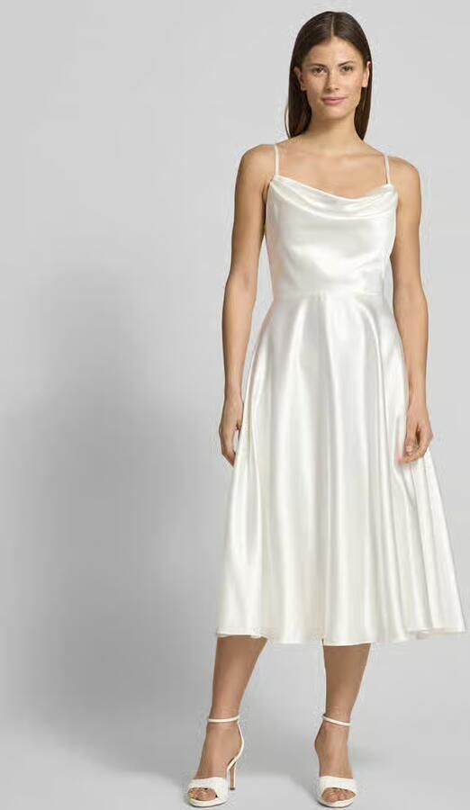 LUXUAR FASHION Knielange trouwjurk met cascadehals - Foto 4
