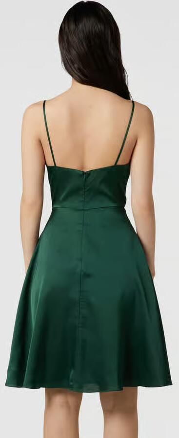 LUXUAR FASHION Knielange cocktailjurk in effen design - Foto 3