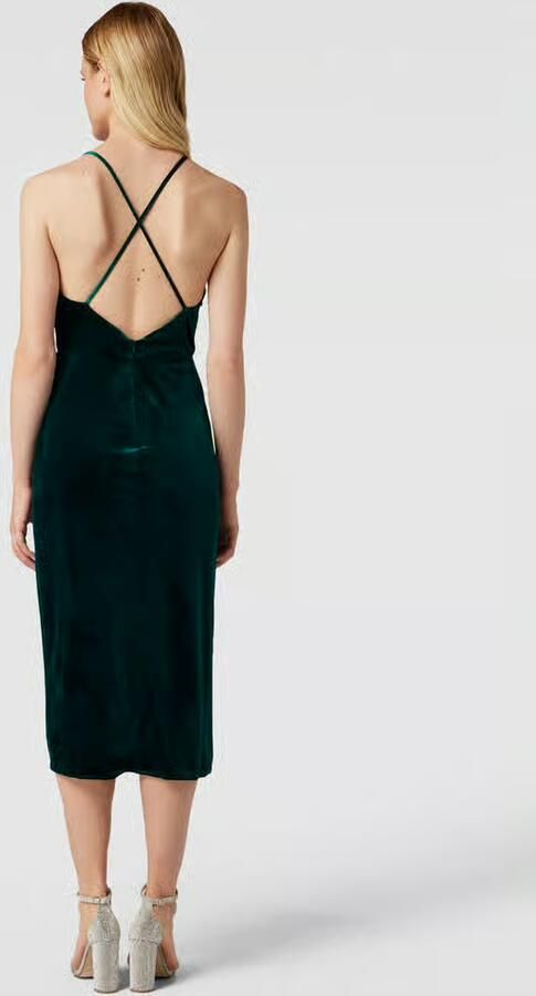 LUXUAR FASHION Knielange cocktailjurk met cascadehals - Foto 3