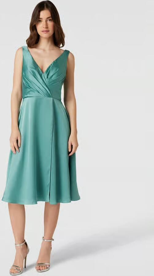 LUXUAR FASHION Knielange cocktailjurk met plooien - Foto 2