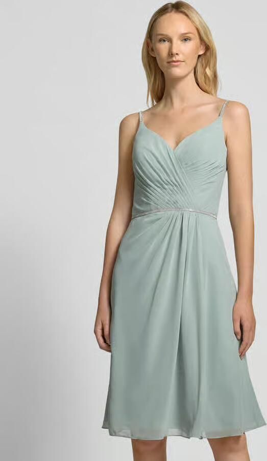 LUXUAR FASHION Knielange cocktailjurk met strass-steentjes - Foto 2
