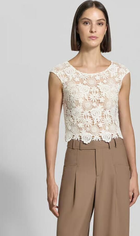LUXUAR FASHION Kort bovendeel met kant met ronde hals - Foto 3