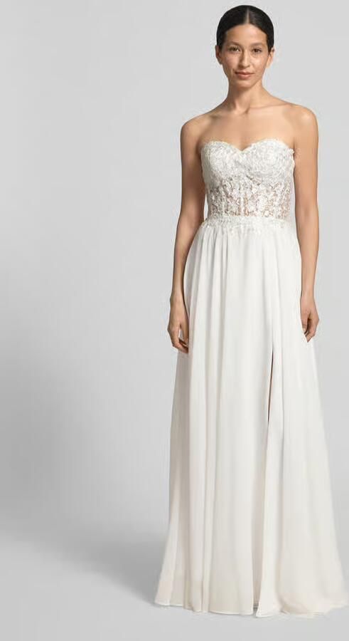 LUXUAR FASHION Regular fit bruidsjurk met florale met kant - Foto 4