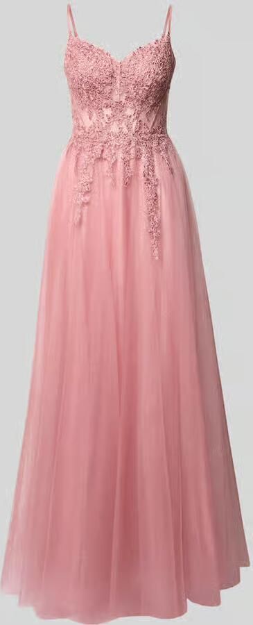 LUXUAR FASHION maxi-jurk met kant en loopsplit - Foto 2