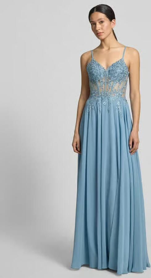 LUXUAR FASHION maxi-jurk met stitchings en met siersteentjes - Foto 3