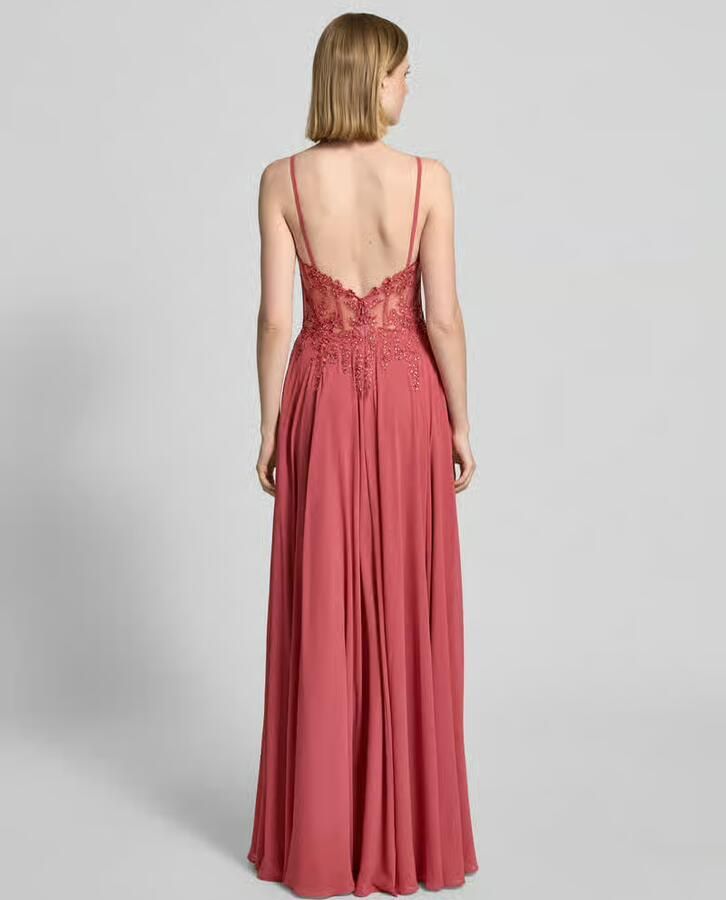LUXUAR FASHION maxi-jurk met stitchings en met siersteentjes - Foto 2