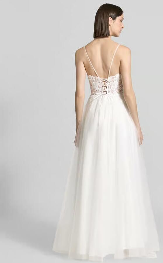 LUXUAR FASHION maxi-jurk met stitchings en vetersluiting aan de achterkant - Foto 2