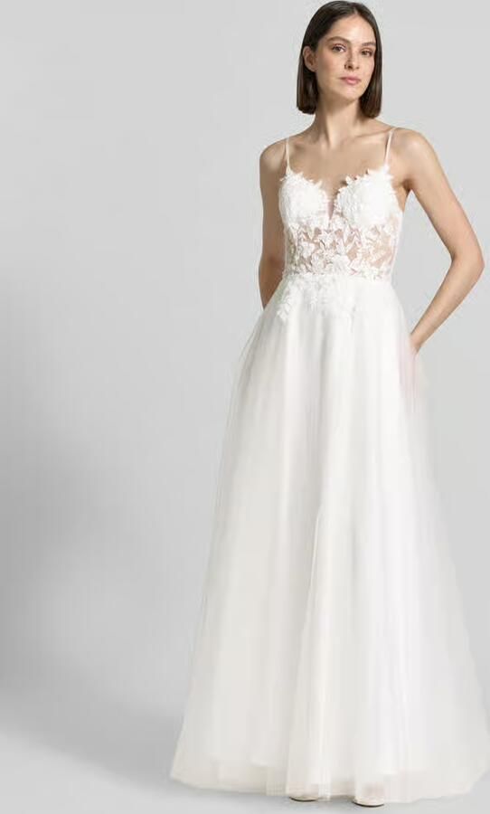 LUXUAR FASHION maxi-jurk met stitchings en vetersluiting aan de achterkant - Foto 3