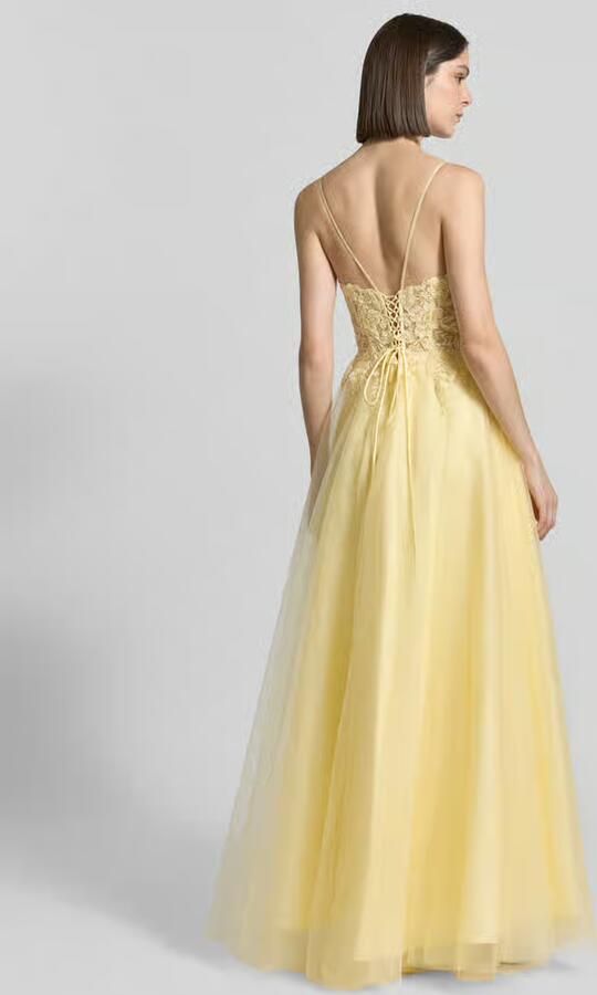 LUXUAR FASHION maxi-jurk met tule met vetersluiting aan de achterkant - Foto 2