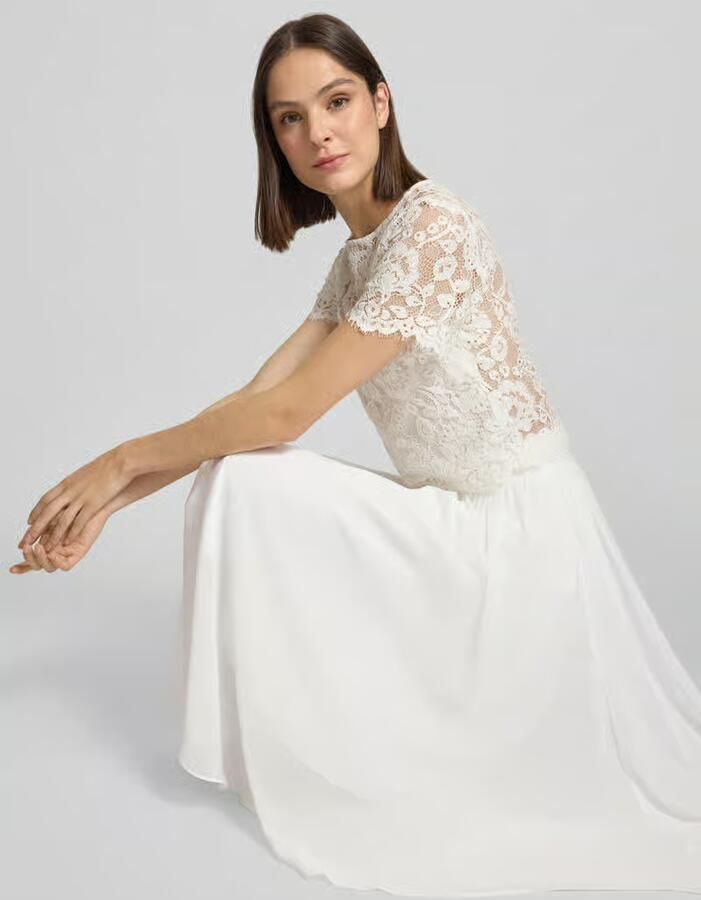 LUXUAR FASHION Midirok van Chiffon met Ritssluiting