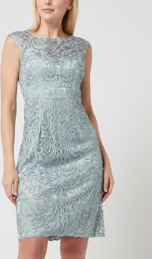 LUXUAR FASHION Nauwsluitende cocktailjurk met borduursels - Foto 2