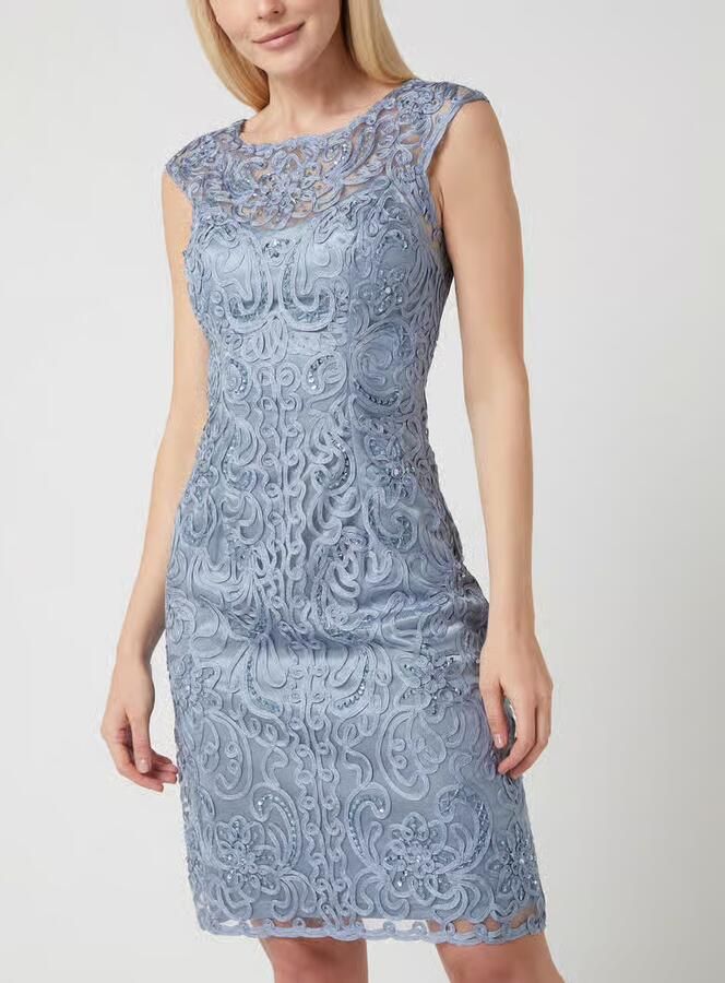 LUXUAR FASHION Nauwsluitende cocktailjurk met borduursels - Foto 2