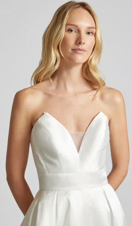 LUXUAR FASHION Regular fit bruidsjurk met sierknoopsluiting - Foto 6