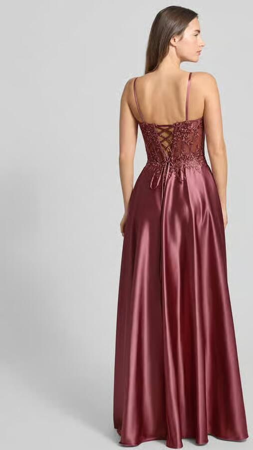 LUXUAR FASHION corsetjurk met stitchings en met siersteentjes - Foto 5