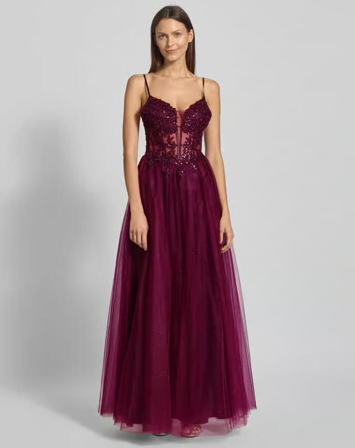 LUXUAR FASHION Regular fit avondjurk met gebloemde kant - Foto 2