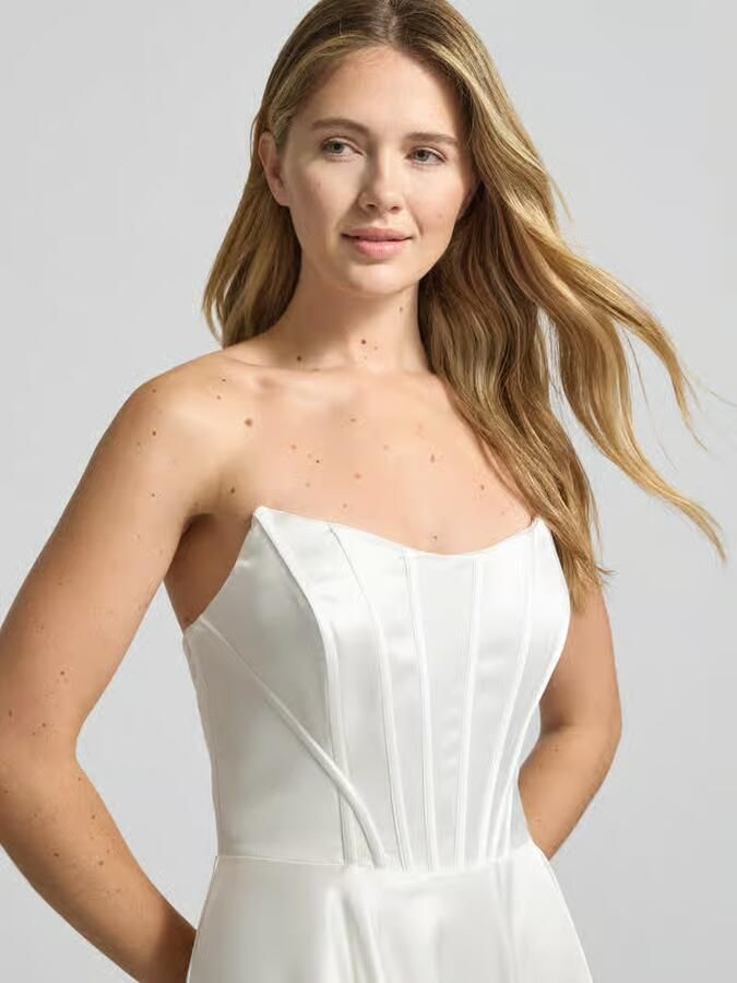 LUXUAR FASHION Regular fit bruidsjurk van satijn