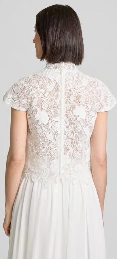 LUXUAR FASHION Slim fit blouseshirt met gehaakte kant