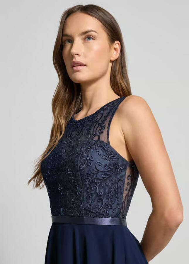 LUXUAR FASHION Cocktailjurk met strass-steentjes