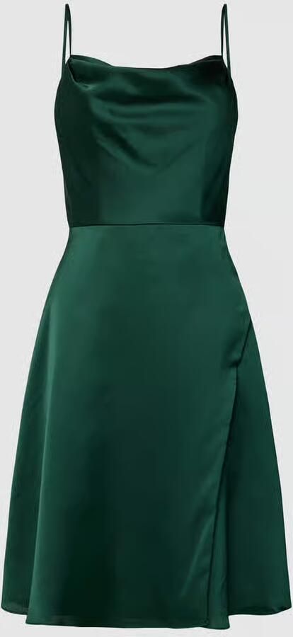 LUXUAR FASHION Knielange cocktailjurk in effen design - Foto 2