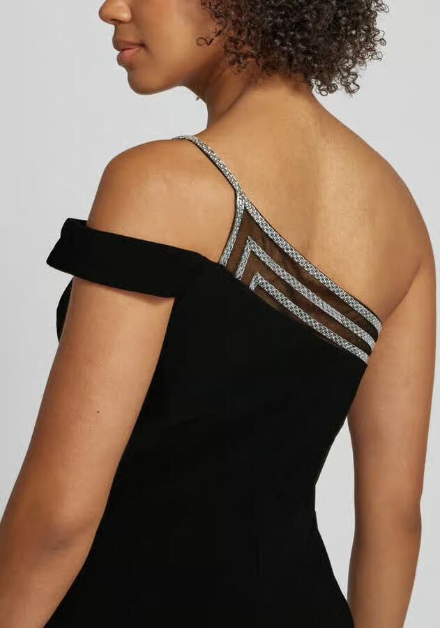 Luxuar Avondjurk met one shoulder-glitterbandjes - Foto 2