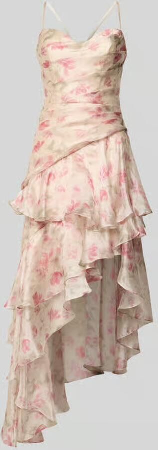 Luxuar Regular fit avondjurk met all-over bloemenprint