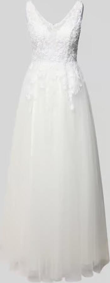 LUXUAR FASHION Regular fit bruidsjurk met gebloemd kant