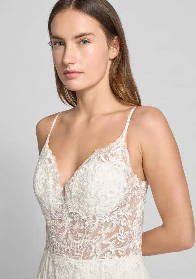 Luxuar Regular fit bruidsjurk met gebloemd kant - Foto 2
