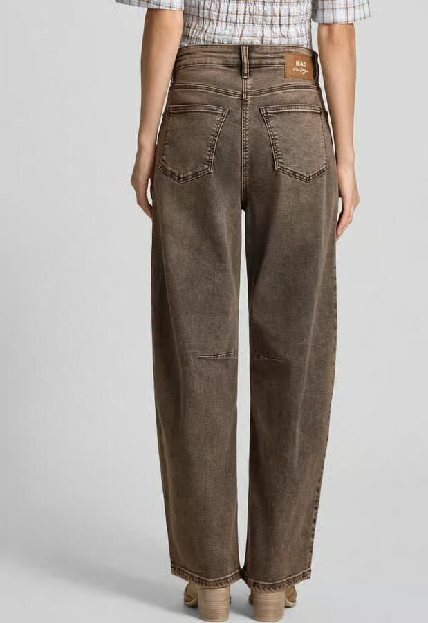 MAC Dames Jeans 0333l Auth. Comfort Vintage Denim Dakota Barrel Fit Bruin - Foto 6