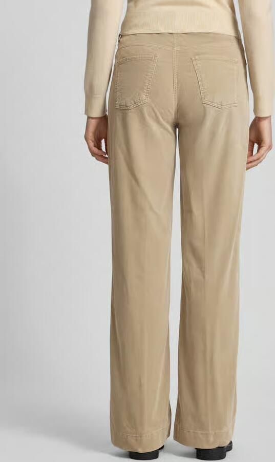 MAC Corduroy broek met wijde pijpen en steekzakken