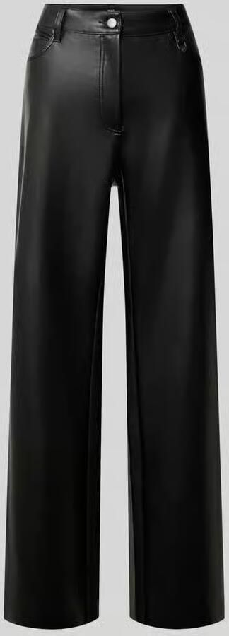 MAC Kunstleren broek met zijwaartse steekzakken